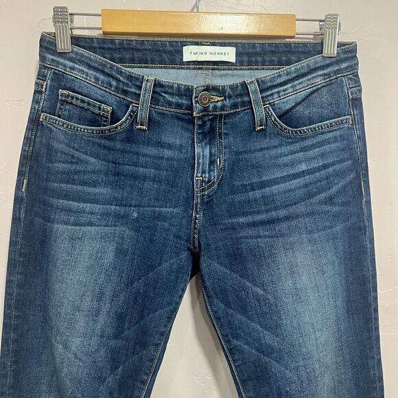 Flying Monkey Jeans Womens 25 Skinny Distress Dark Wash Blue - Picture 2 of 5